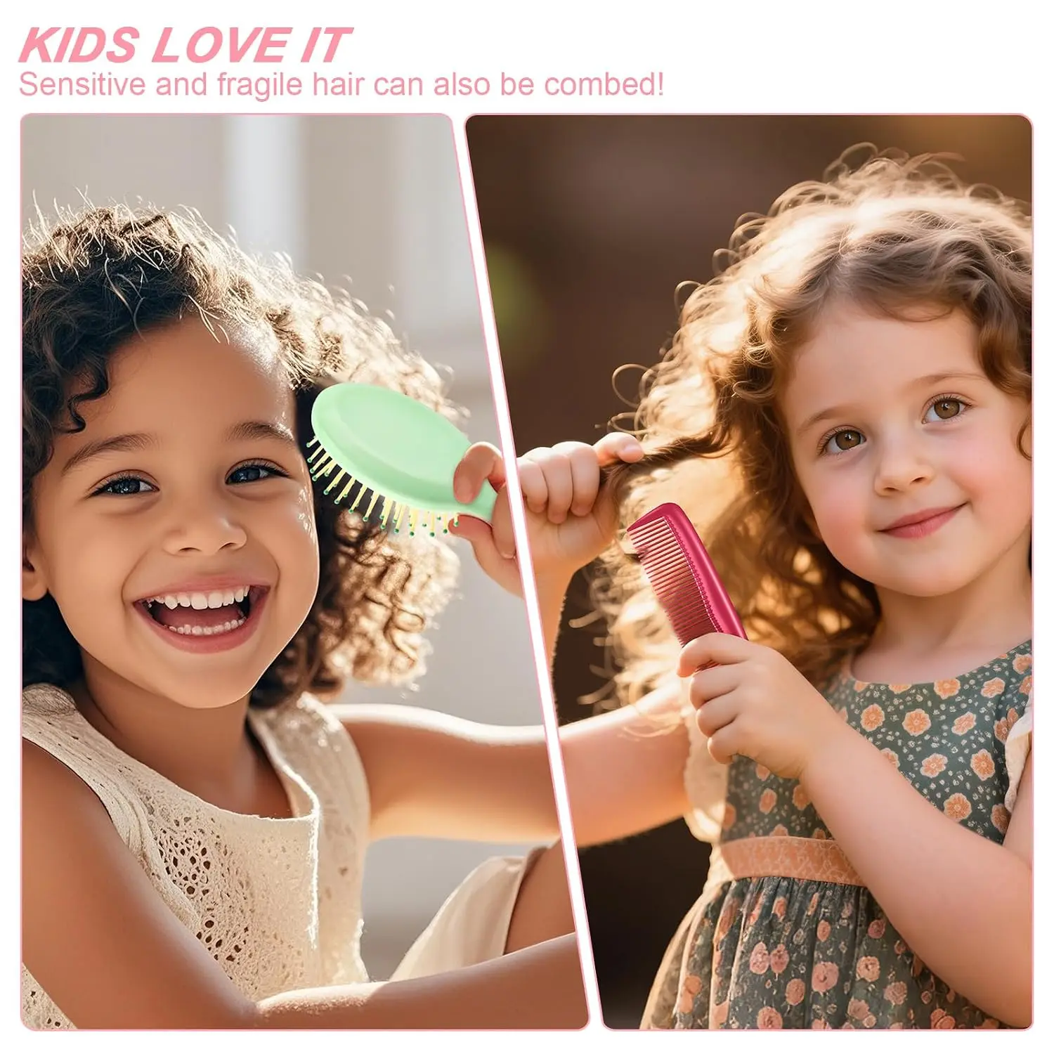 14 Pcs Mini Wet Hair Brush & Comb Set for Travel, Kids, School, Bulk Party Favors - view 5