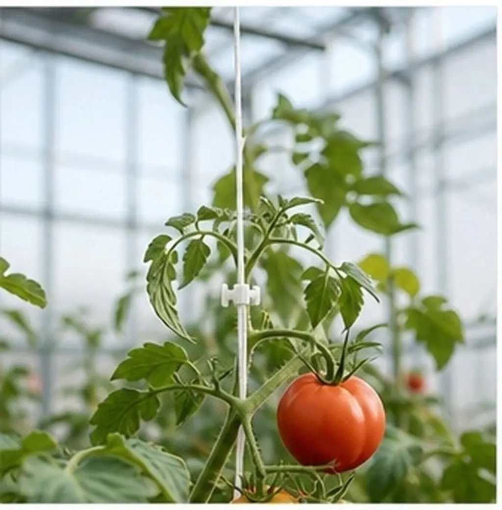 2Sets Weather-Resistant Tomato Trellis Hooks with Growth Traction Rope for Vertical Gardening Indoor Outdoor Greenhouse High