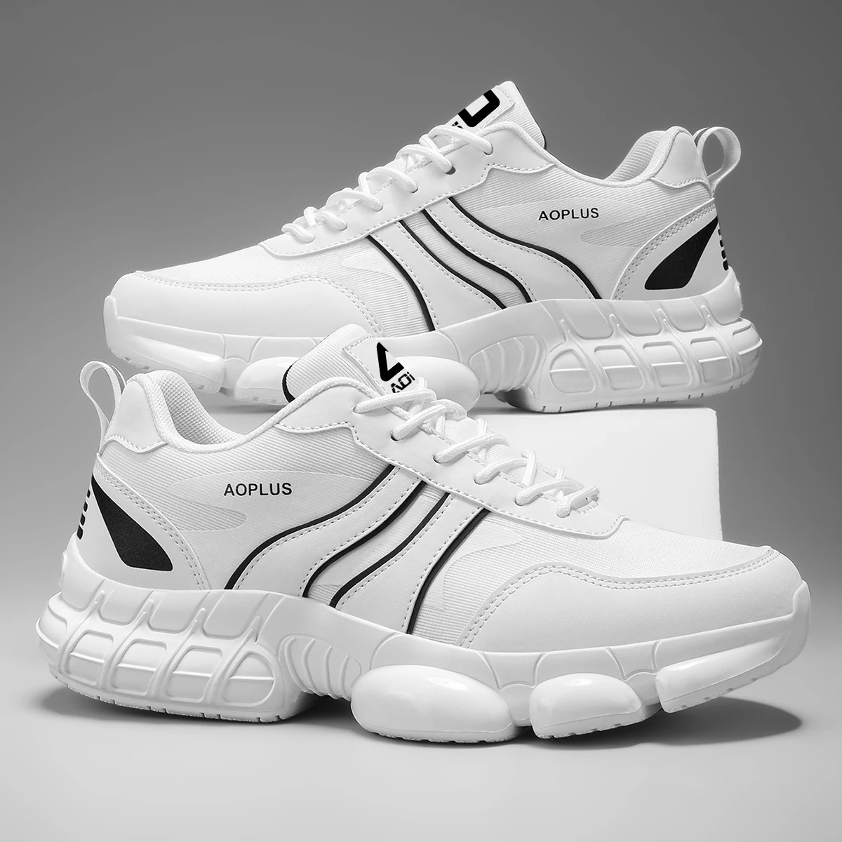 Men's Sports Casual Shoes, New Summer Style, Fashionable and Comfortable, Pu Leather Upper, Waterproof and Dirt-Resistant, Casual Shoes for Men, Lace-Up, Comfortable, Adjustable Elasticity, Versatile, Simple Men's Casual Shoes, Outdoor Comfortable Sports Shoes, Men's Outdoor Walking Casual Shoes, Young Men's Fashionable Trendy Running Shoes