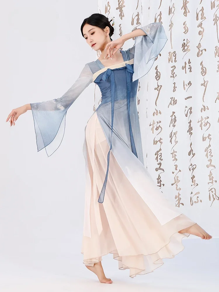 

New Classical Dance Costume Hanfu Top Performance Exercise Clothing Performance Costume Gauze Clothes