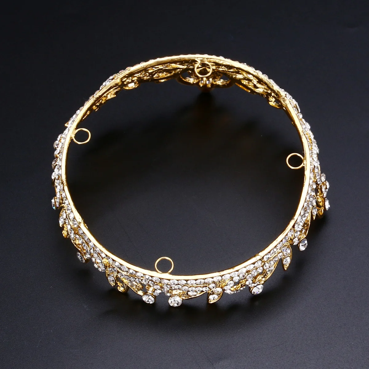 

Heart-Shaped Rhinestone Tiara Crown For Women Wedding Party Prom Jewelry Gold Elegant Headpiece Hair Styling Accessory