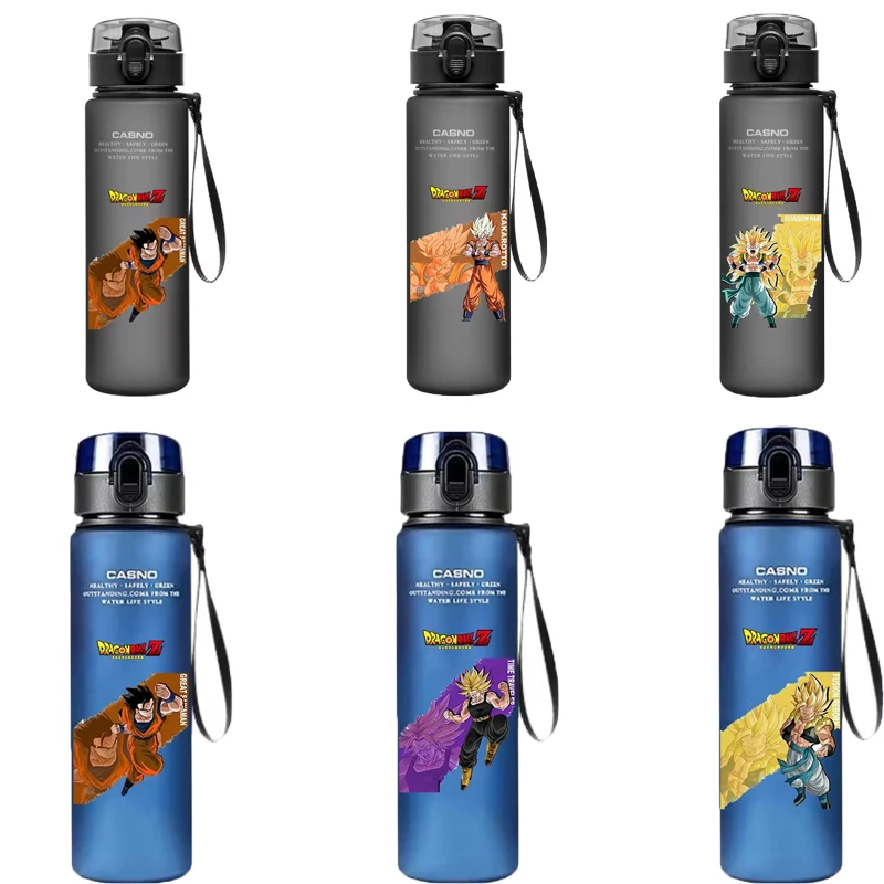 

560ml Dragon Ball Water Bottle Son Goku Super Saiyan Large Capacity Drinking Cup Portable Outdoor Sports Water Cup Holiday Gifts