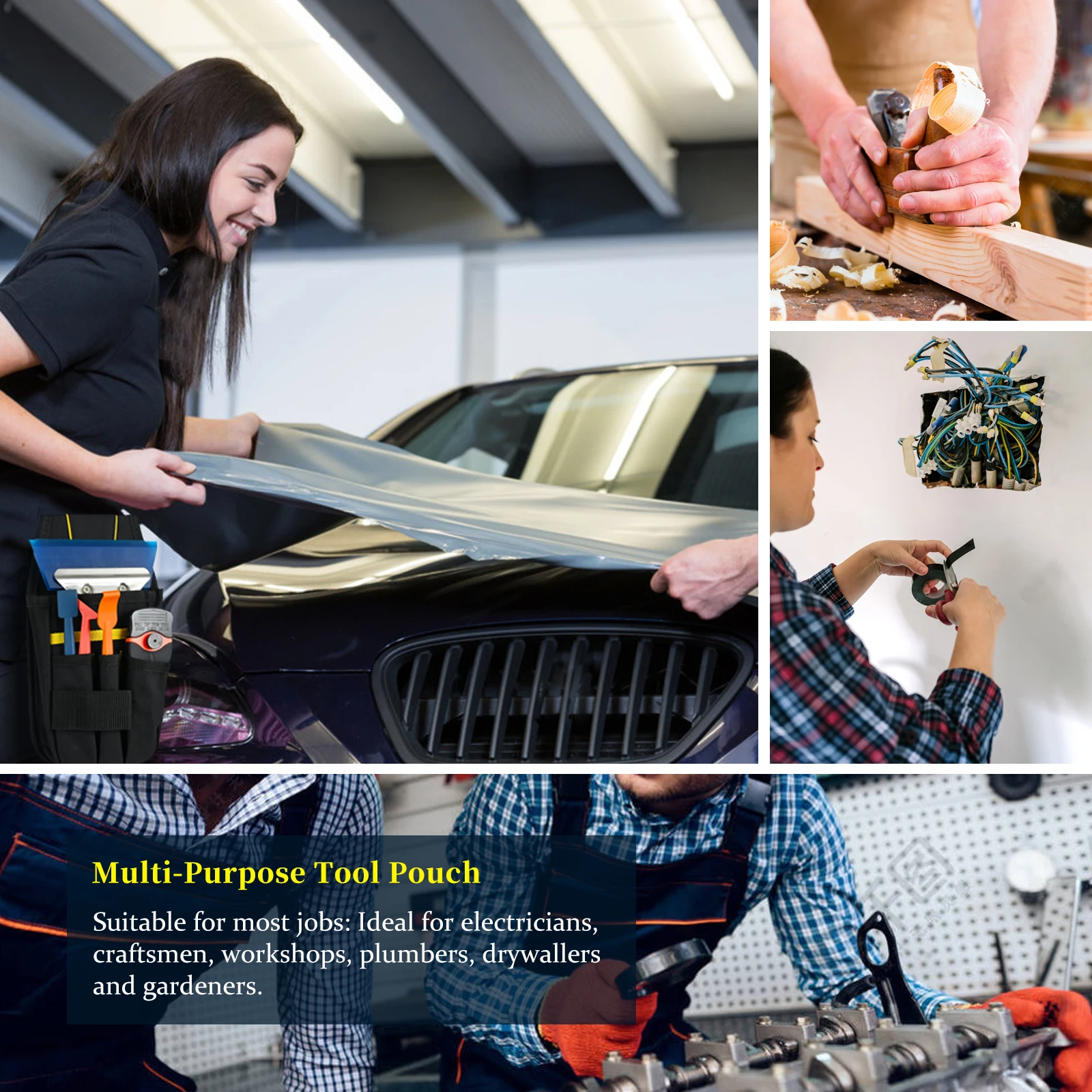 Car Film Application Tools Waist Pack Window Tint Vinyl Wrapping Storage Bag Squeegee Knife Scraper Accessories
