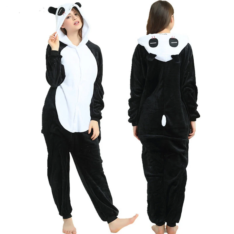 Adults Panda Pajamas Unicorn Onesie Women Sleepwear  Nightwear Mens Overalls Winter Animal Kigurumi Cosplay Pyjamas Hooded