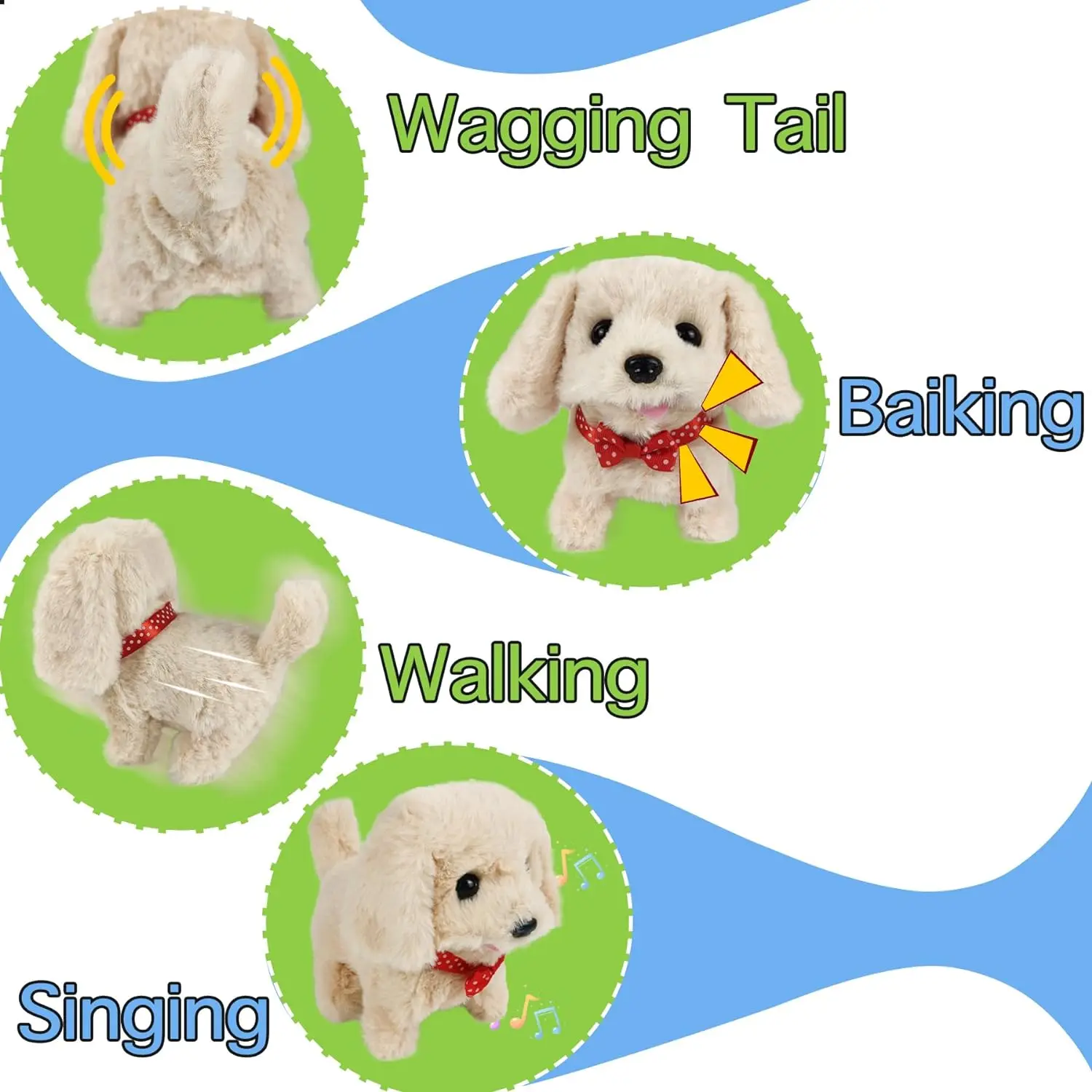 10Pcs Dog Toys Pet Toys for kids Walking and Barking Electronic Interactive Plush Dogs Gift for Kids over 3 Years Old