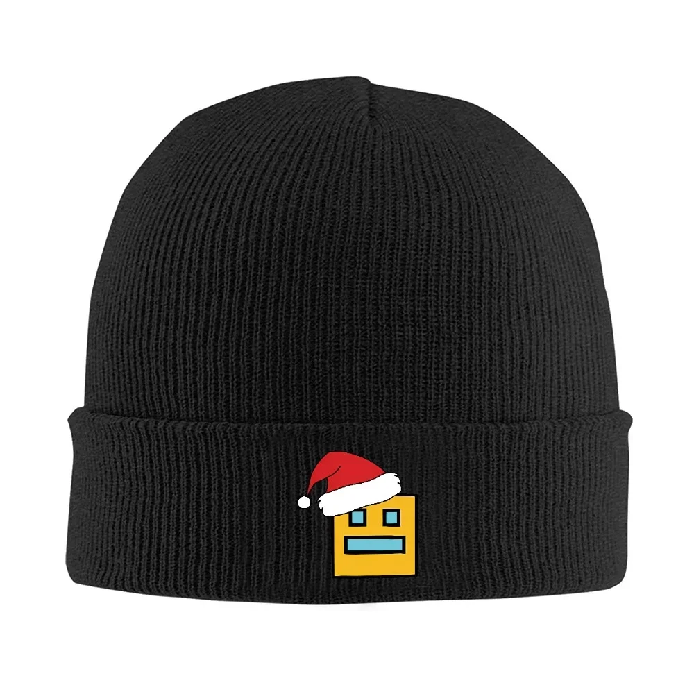 1pc Geometry Dash Beanie Hats Games Knitted Hat Outdoor Sport Elastic Unisex Adult Caps Autumn Winter Design Trendy Bonnet Hats