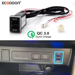 QC3.0 Quickcharge Car Charger Double USB Port Phone DVR Adapter For TOYOTA, Output Power 36W Max, Input Voltage 12V-24V