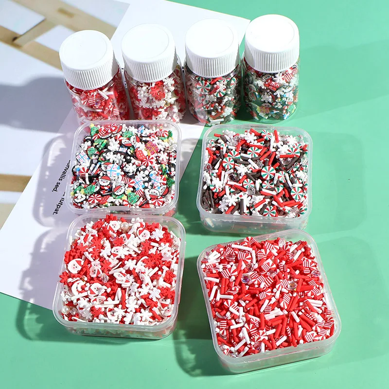 Best Mixed color Christmas polymer clay elderly Snowflake candy cane color needle slice fill jewelry diy handmade materials