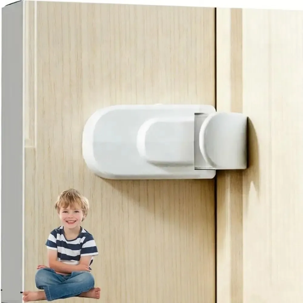 Snap-on Child Proof Door Lock Adhesive-Free Multi-functional Children Safety Lock Easy Installation Universal Fit