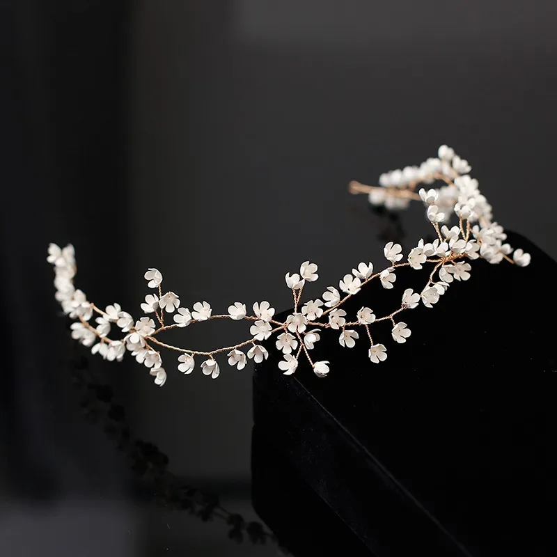 Piccola fascia da sposa floreale capelli vite oro argento colore matrimonio Prom donna accessori Tiara