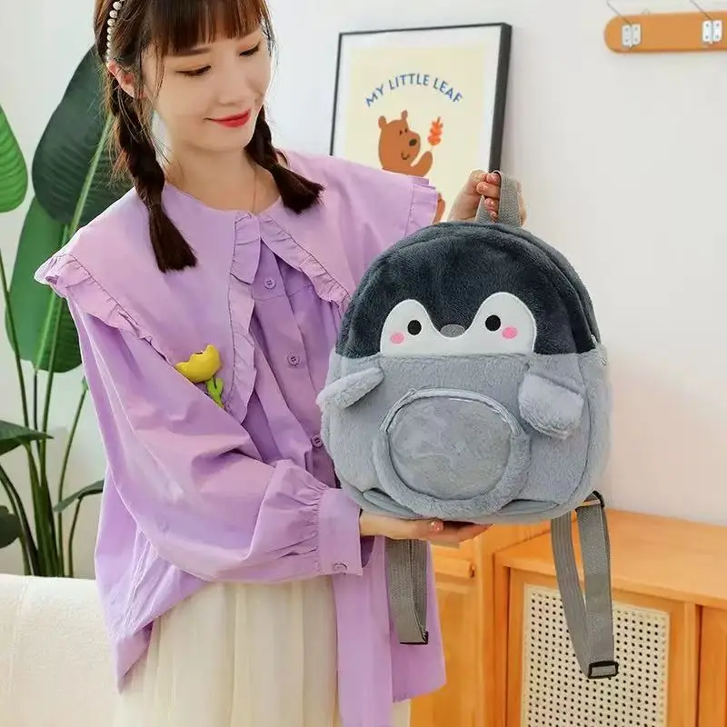 Penguin Cartoon Goth Harajuku Backpack Female Cute Jk Girl Ita Bag Doll Bag Pain Bag Action Figure Plush Mini Small School Bag