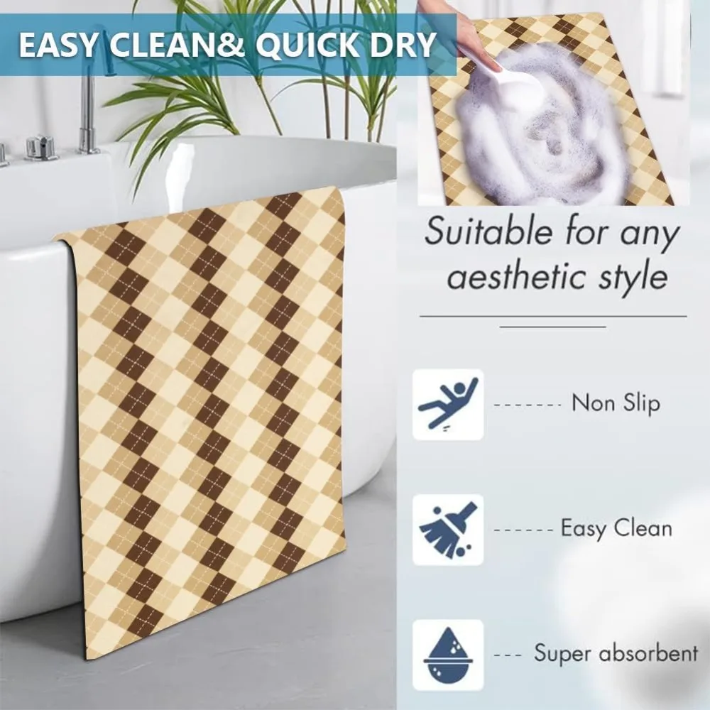 op maat gemaakte rubberen antislipbadmatten: sneldrogend, superabsorberend, dunne matten voor eenvoudige deuropruiming, wasbare badkamervloer m