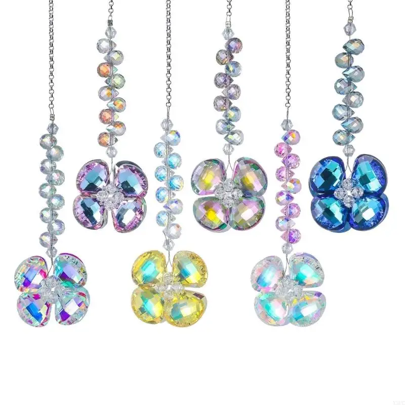 6PCS Attractive Mineral Shamrock Hangings Exquisite White Mineral Wind set X3UC
