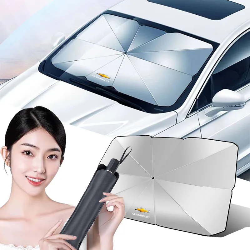 Car Sunshade Retractable Sunscreen Heat Insulation Front Windshield Parasol For Chevrolet Spark Silverado Trailblazer Cruze