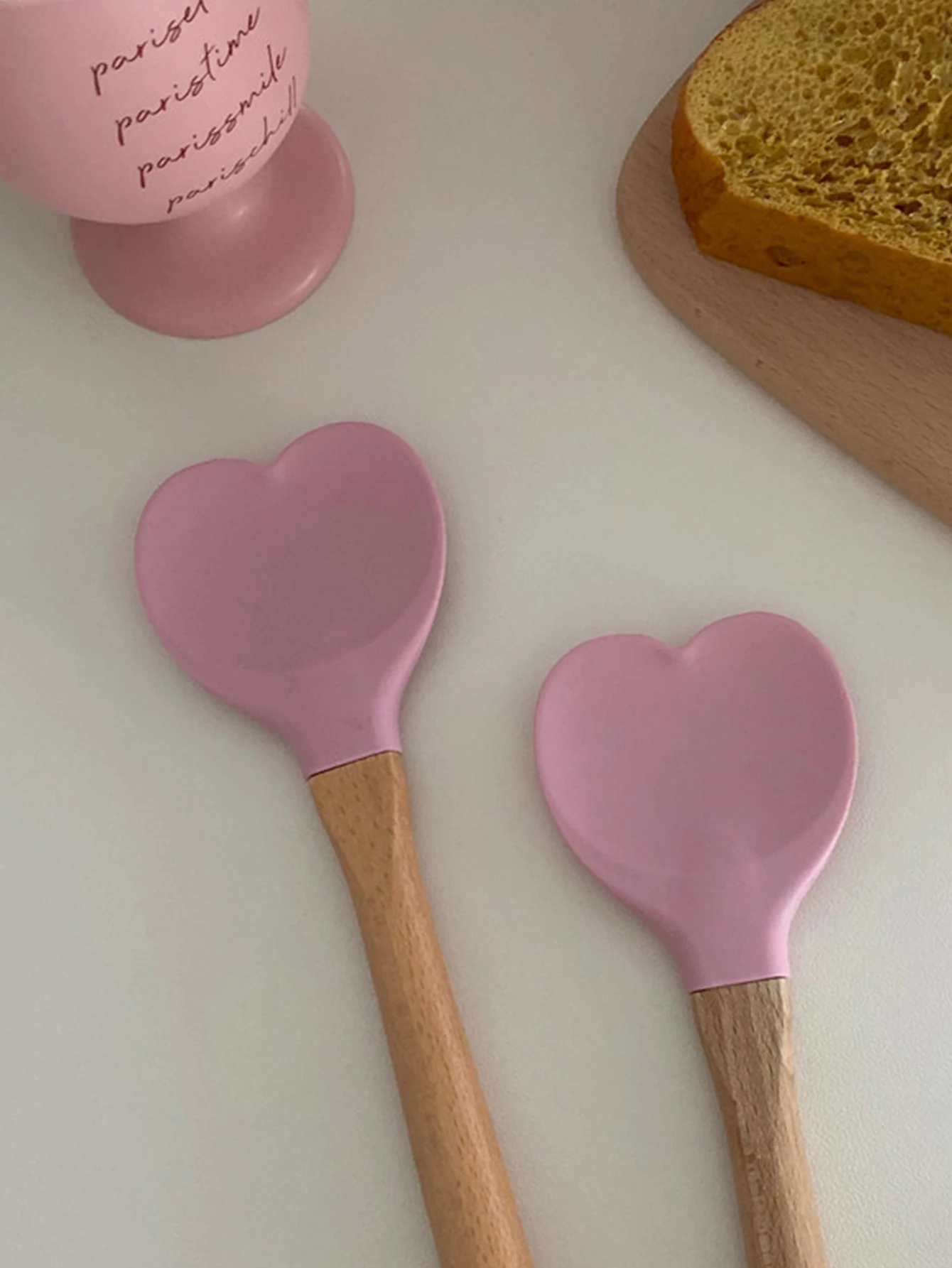 INS Cute Pink Love Pot Shovel Dormitory Girls\' Kitchen Multi Use Kitchenware Long Handle Handmade Dessert Baking Tool Kitchen