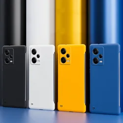 Ultra-thin Frameless Matte PC Case For Xiaomi Redmi Note 13 12 Turbo Pro Plus Shockproof Back Bumper Casing Cover Shell