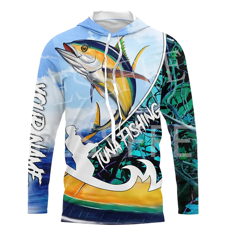 Custom Name Tuna Mahi Fishing Fisher Camo Tattoo Tracksuit Long Sleeves 3DPrint Pullover Harajuku Jacket Casual Funny Hoodies X4