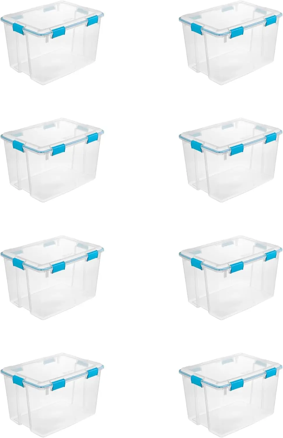 Gasket Box, Stackable Storage Bin with Latching Lid, 80 Quart, 12 Pack