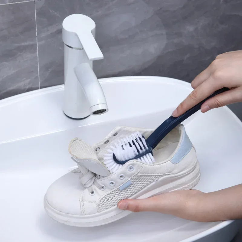 New Household Multifunctional All-round Five-sided Shoe Washing Brush Plastic Long-handled Soft-bristle Shoe Brush Cleaning Bush