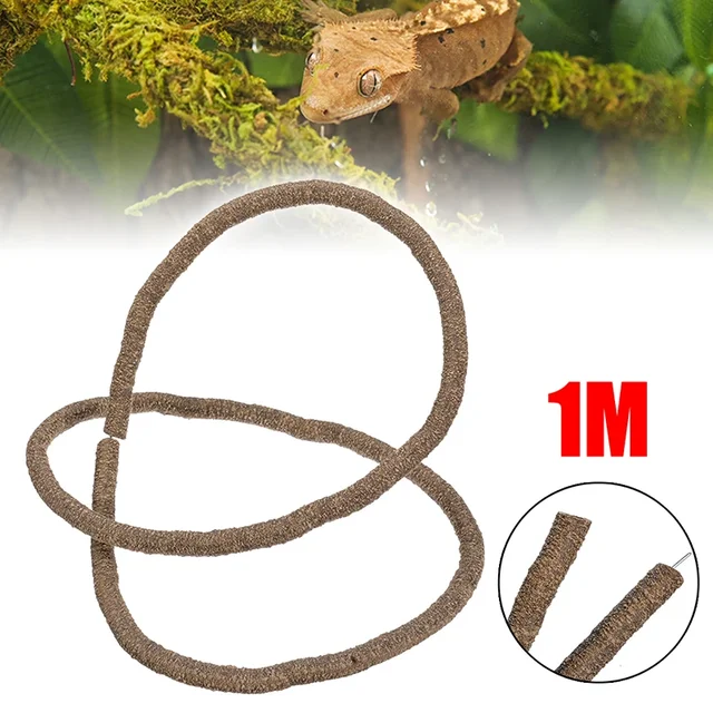 1M sztuczne elastyczne gad winorośli Rattan kameleon jaszczurka Terrarium gałęzie zginalny dżungla gad domowy siedlisko dekoracji