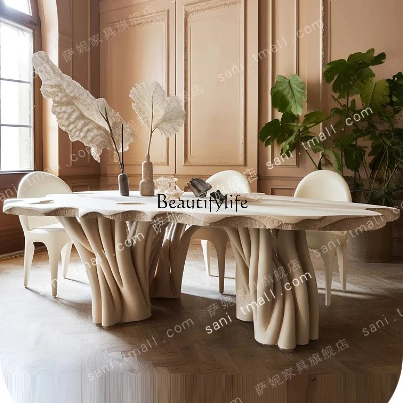 Artistic modeling dining table, technological creativity, irregular shape, tree vine shape
