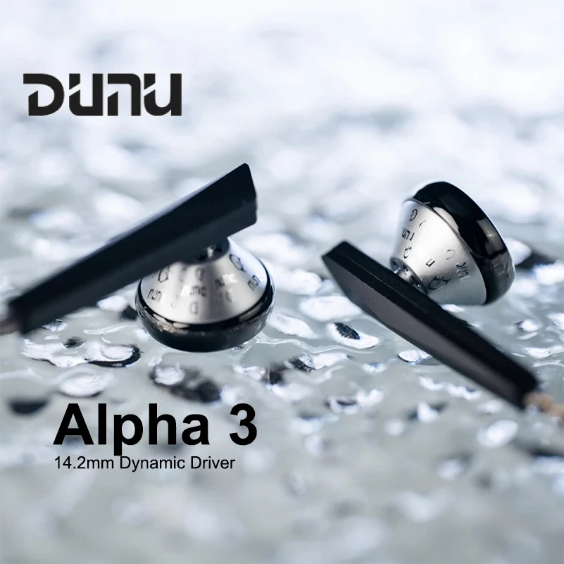 DUNU ALPHA 3 Hi-Res Audio HIFI Flat Earphone 3.5mm 4.4mm Balanced 14.2mm Dynamic Driver Open Wired Earbuds Aluminum Alloy