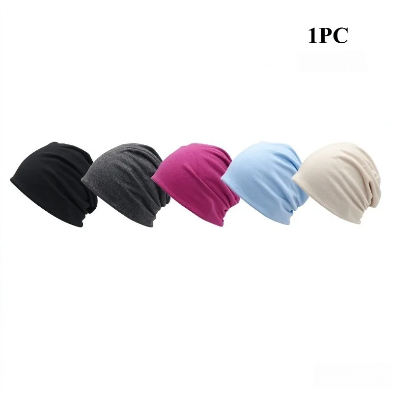 1PC Lightweight Winter Warm Cap for Men Women Hip-Hop Running Daily Wear Solid Color Unisex Slouchy Beanie - Soft Sleeping Cap