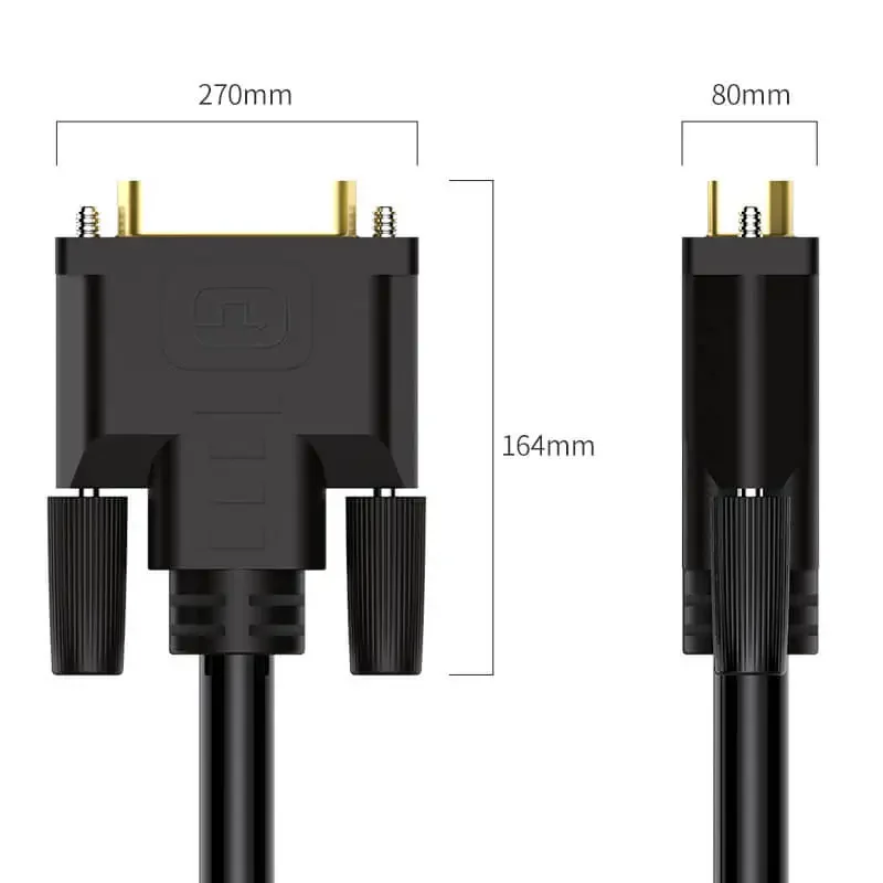 Cabo DVI macho para macho Dual Channel, 24 + 1 cobre puro chapeado conector, adequado para a tela do computador, conexão de vídeo HD