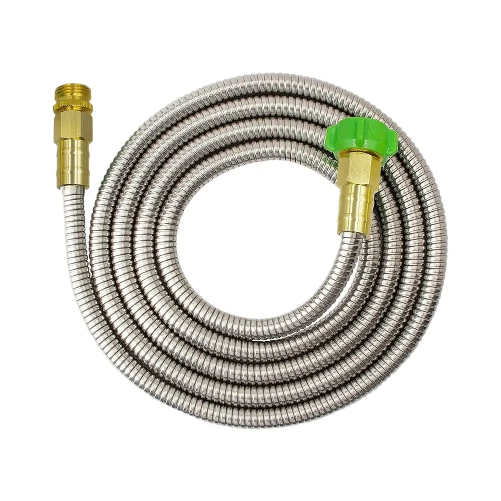 Leak-Resistant For Hose Extension Connector with 3/8 Inch ID 5/8 Inch OD Brass Fittings for Garden Applications