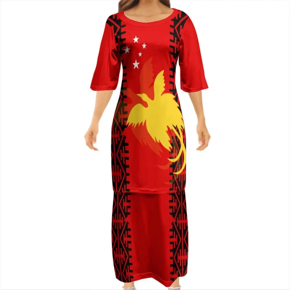 Summer half Sleeve dress Papua New Guinea style design stylish women's two-piece dress Free shipping