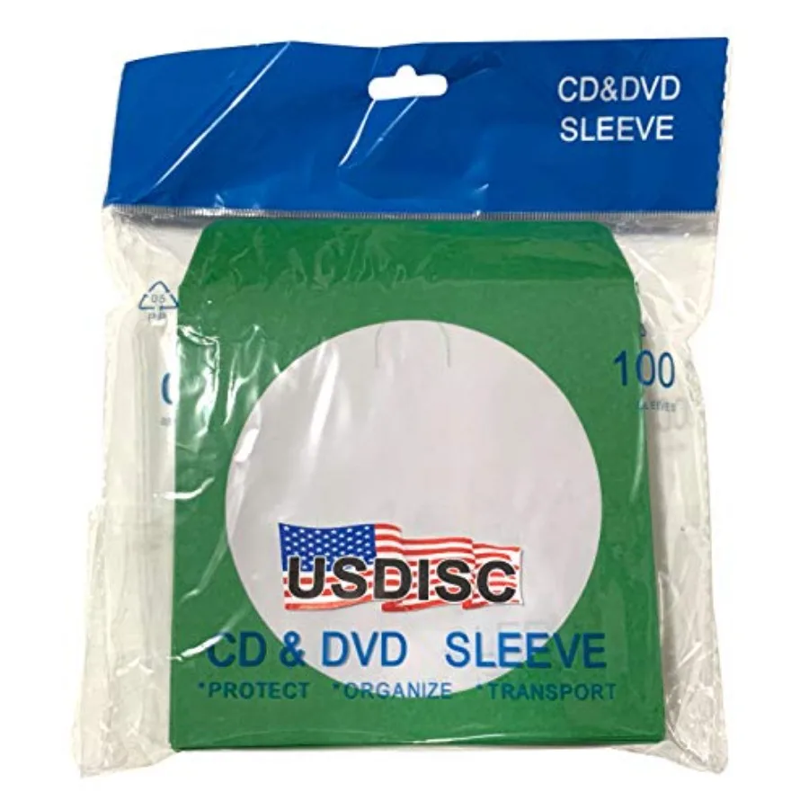 

Бумажные конверты USDISC 100 г с окошком и клапаном, зеленые, упаковка 2000 шт.