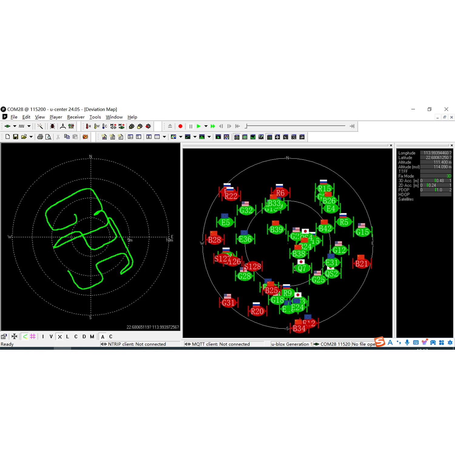 QUESCAN G10A-F33 UBX M10050 25Hz GPS GNSS Module UBX Protocol NMEA Support GLONASS Galileo Beidou QZSS SBAS