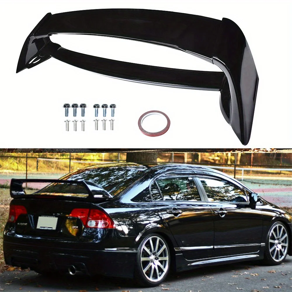 

For Honda For Civic 4DR Sedan 2006-2011 Gloss Black Mugen Style Trunk Wing Spoiler