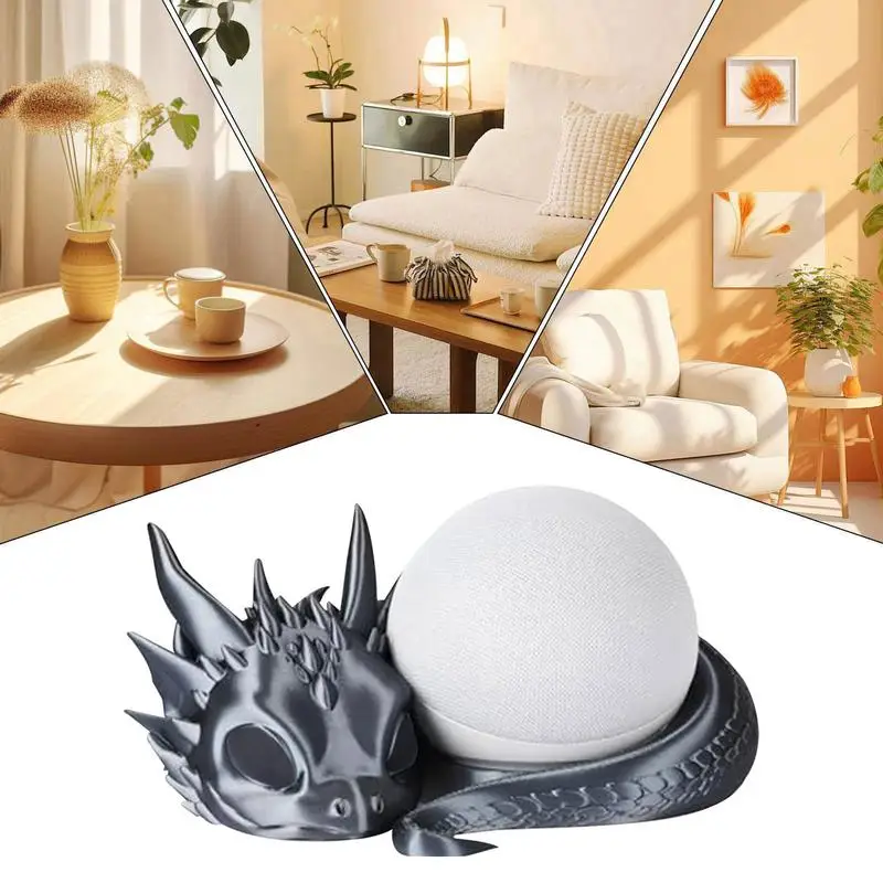 에코 도트 드래곤 스탠드 스피커 브래킷, 책상용 혁신적인 3D 인쇄, 책꽂이 배치, 4 세대, 5 세대