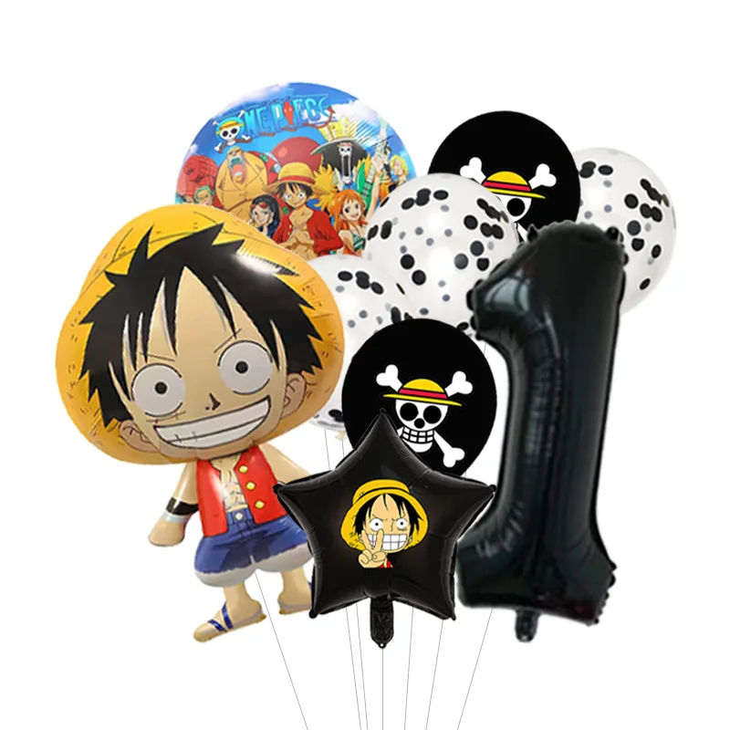 Customizable One Piece Balloon Bouquet Luffy Foil Mylar with Optional Age Pick for Boys Anime Birthday view 2
