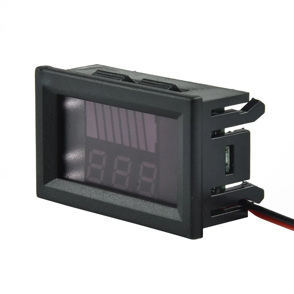 12V-60V Car Marine Motorcycle LED Mini Digital Auto Car Voltmeter Voltage Ammeter Meter Tester Detector Battery Gauge