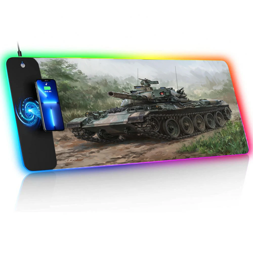 Wireless Charging Mouse Pad 900x400 Mouse Pads with Backlight Tank Mouse Carpet Setup Home Office Computer Table Desk Protector