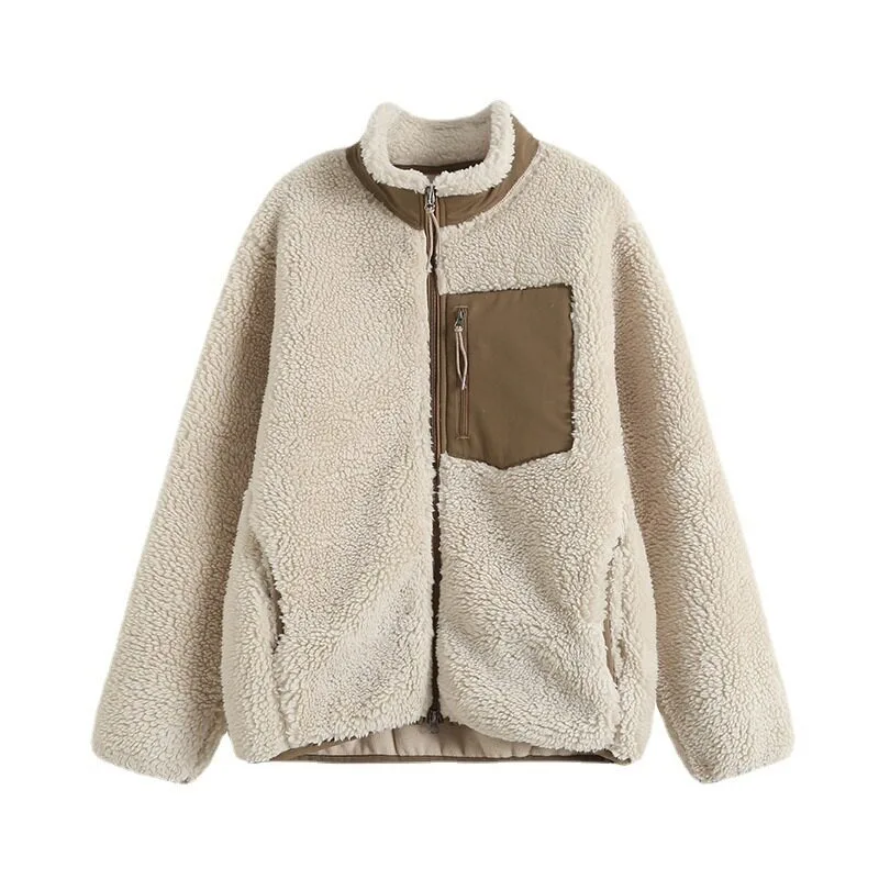Japanese Outdoor Warm Autumn and Winter Windproof Fleece Jacket for Men and Women Cotton Coat Trendy