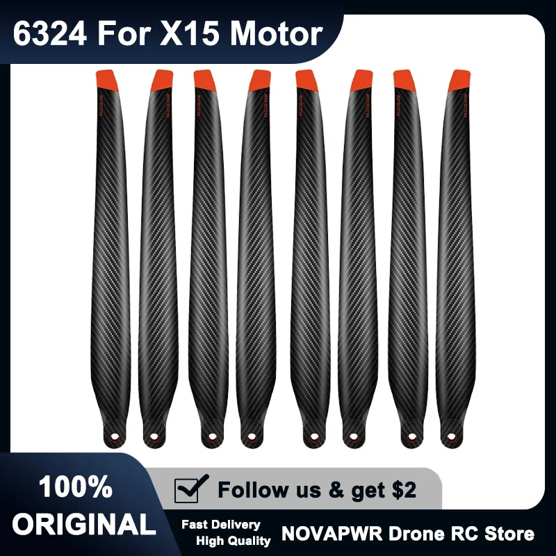 

6324 Carbon Fiber Folding Propeller Compatible with Hobbywing X15 Motor for Agricultural Drones