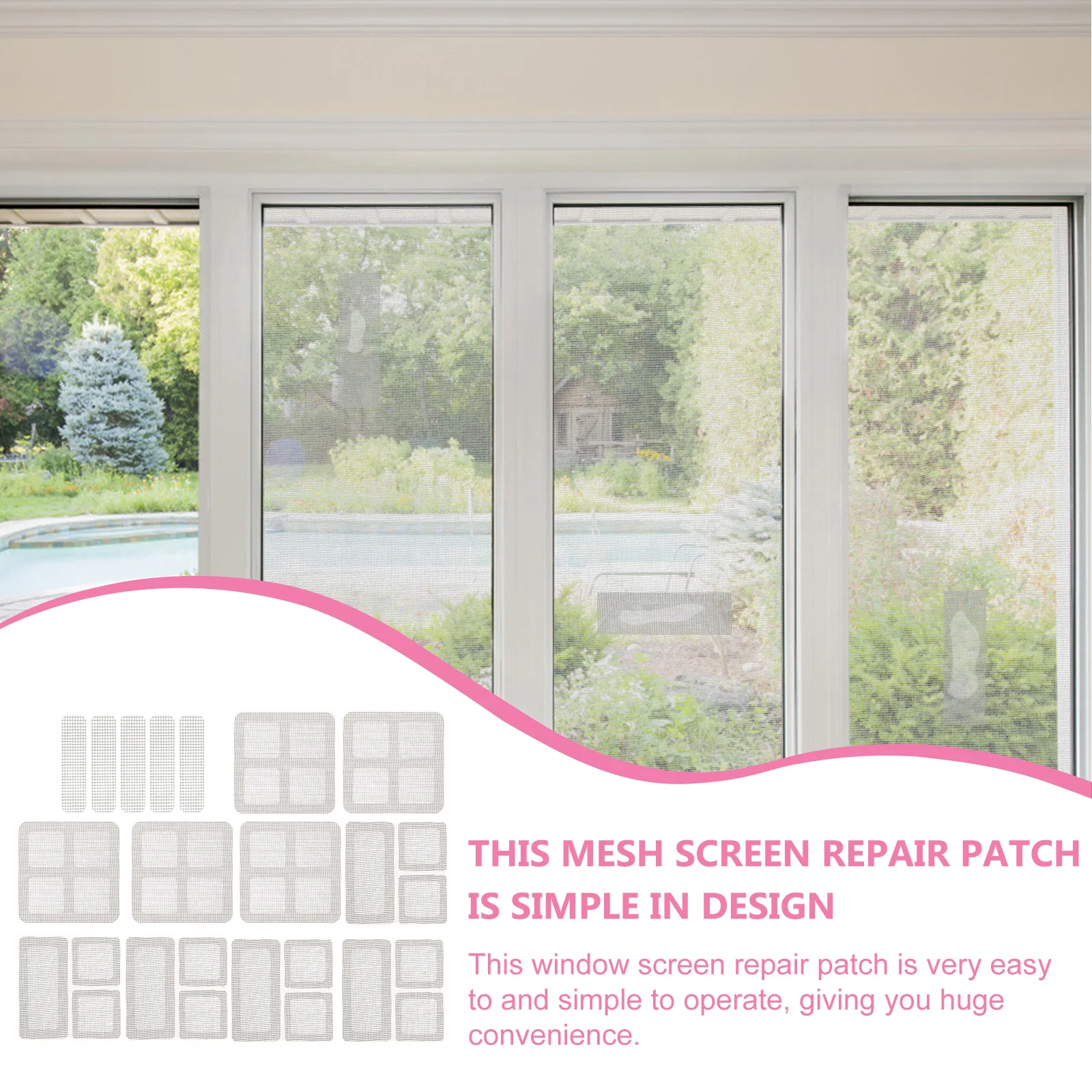 

15 Sheets Screen Repair Patch Patches Kit for Windows Doors Mending Tape Mesh Sand