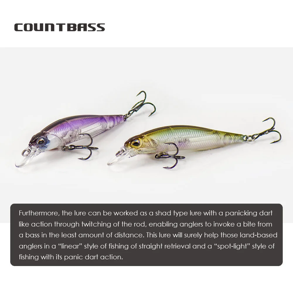 COUNTBASS Minnow 63mm 5g (2.48'' 0.18oz) Slow Sinking Shad  Fishing Plastic Wobbler Perch Leurre Angler’s Lure view 5