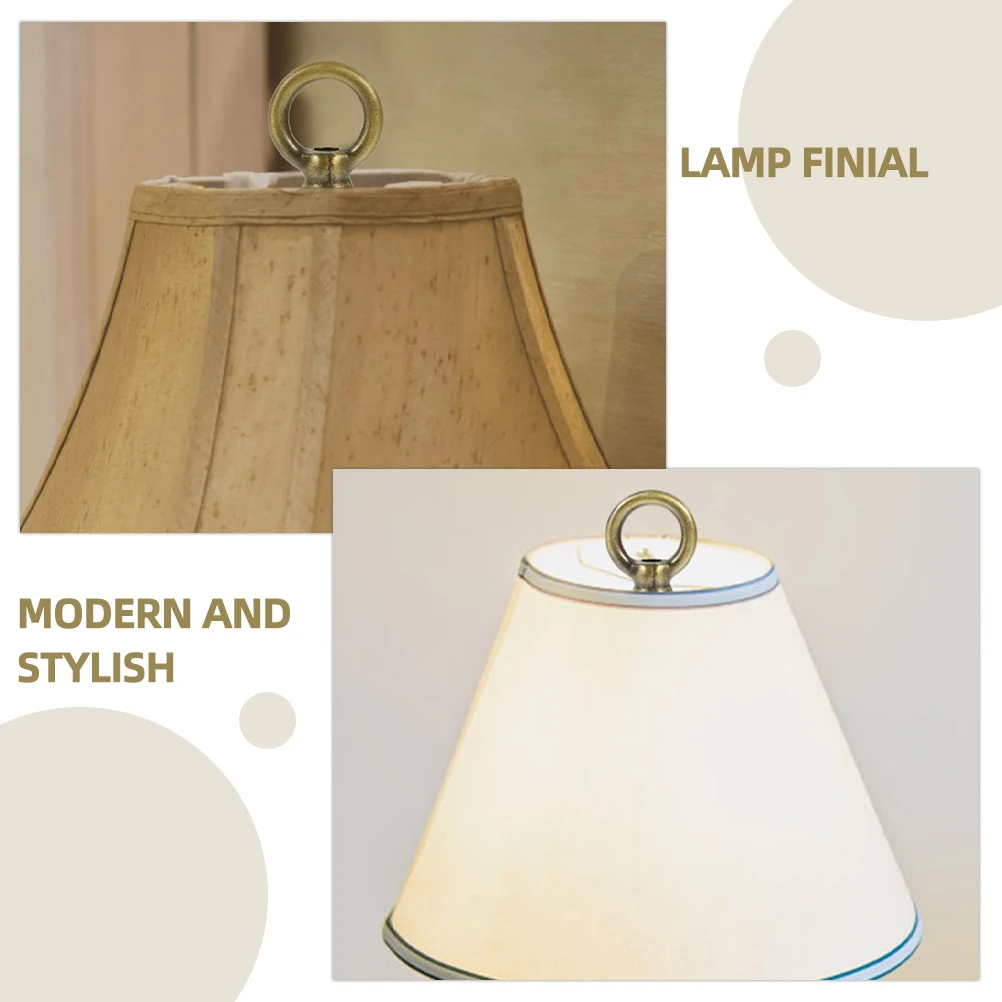 

2pcs Metal Lamp Finials Hook Solid Lampshade Holders For Desk Floor Lamps Light Accessories Decorative Lamp Toppers Screw On