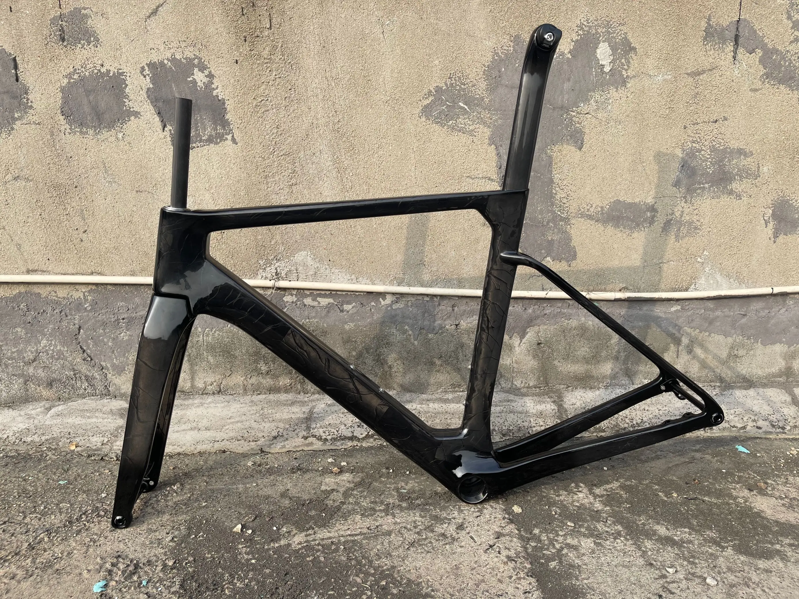 2023 Model T47 Ostro Vam Full Black Glossy Frameset Carbon Bike Road Frame with Fork Seatpost Clamp Headset With 32C Disc Brake