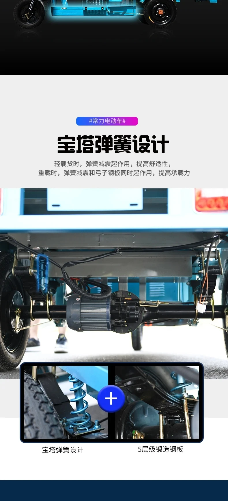 Electric Tricycle Truck Load Pull Goods Express Delivery Vehicle Household Battery Car Agricultural