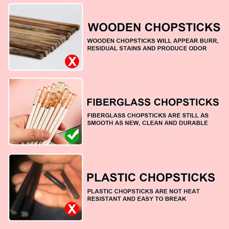 1 Pairs Cute Chopsticks Cherry Blossom Petals Pattern Beautiful Non-slip Sushi Stick Chopsticks Eco-Friendly Food Chopsticks