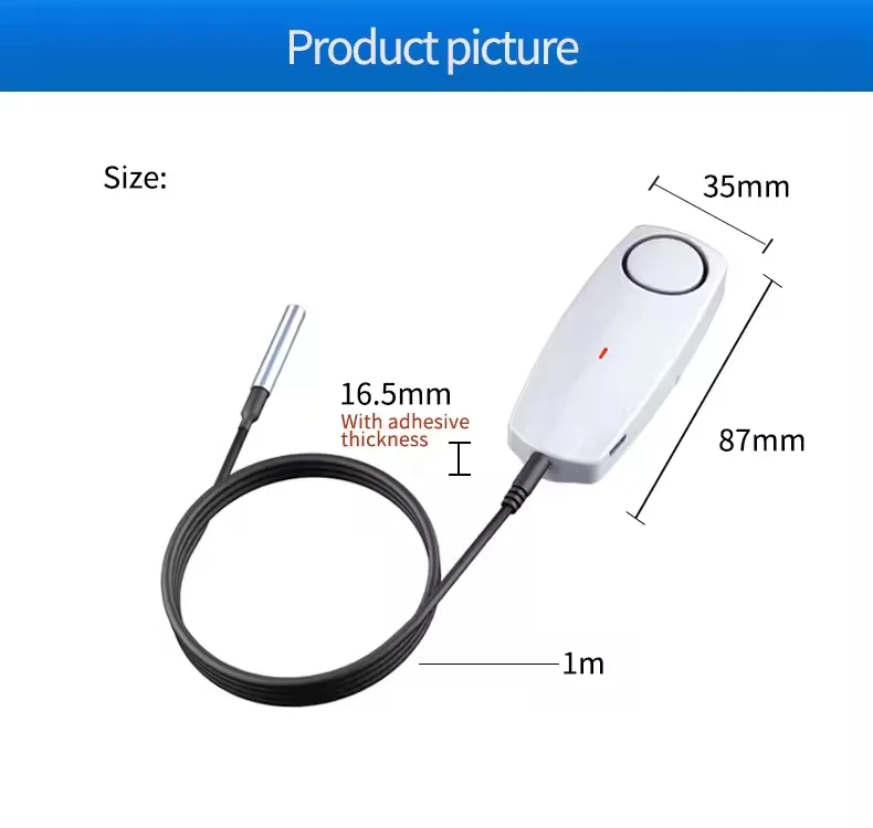 Smart Home Long Standby Rechargeable Tuya Temperature and Humidity Sensor with Probe Application Control
