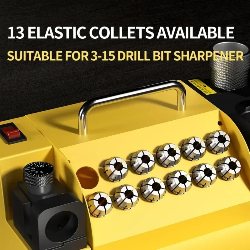 Drill Bits Sharpener, MR-13A Drill bit Grinding Machine 3-15mm, 95° to 135° Point Angle Adjustable Drill Bit Re-Sharpener,
