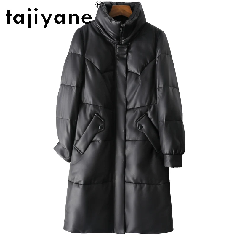 TAJIYANE Vera Pelle di Pecora Imbottiture Cappotto Donna Nero Genuino Giacca di Pelle Premium Piumini 2025 Inverno Donna Vestiti дубл onderка