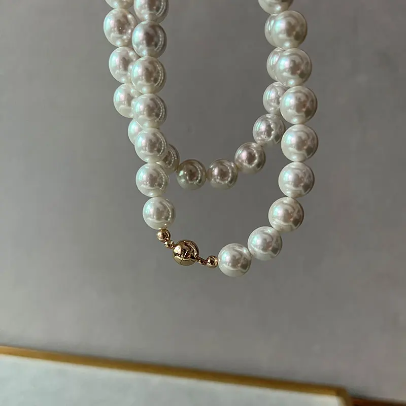 Elegant Classic Jewelry 8-16mm Large Shell Pearl Necklace for Women 40-135CM Length