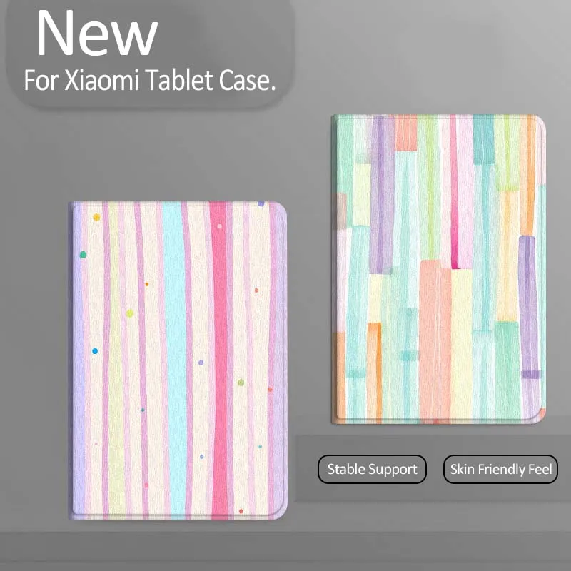 

Colorful Vertical Stripes Pattern Tablet Case For Xiaomi Redmi Mini Pad SE K 2 4 5 6 7 8 2023 2025 11 8.8 11.2 10.1 Pro Gift